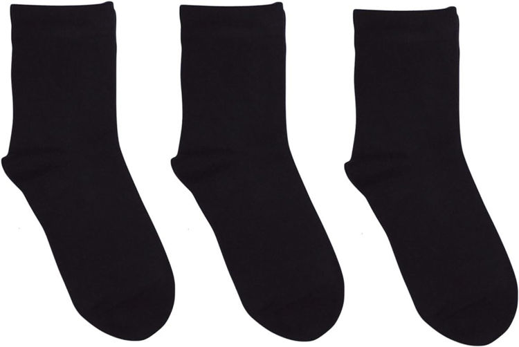 Picture of 495- 3 PACK ANTI-BACTERIAL 85% COTTON BLACK SOCKS